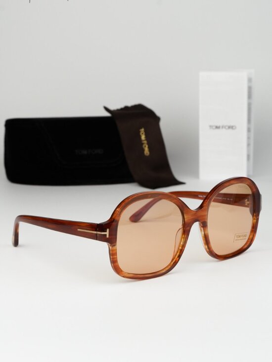 Tom Ford HANLEY Women Sunglasses Brown Photochromic Round FT1034/S 45E NEW main image 12